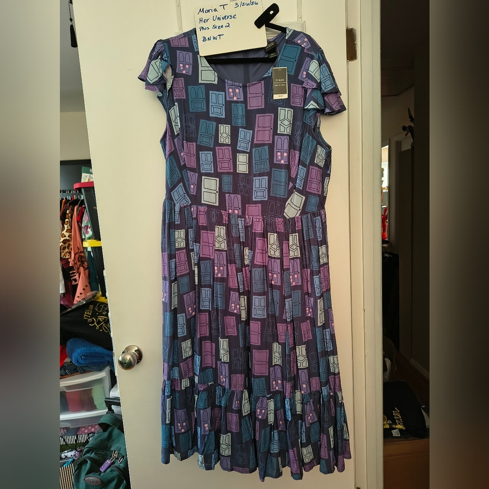 Her Universe Disney Pixar Monsters Inc. Doors Ruffle Dress Plus Size 2 BNWT